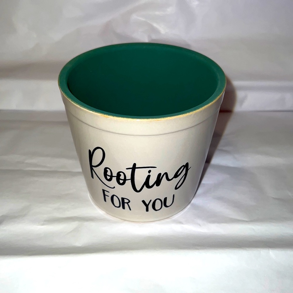 NWT Rooting For You Plant Pot